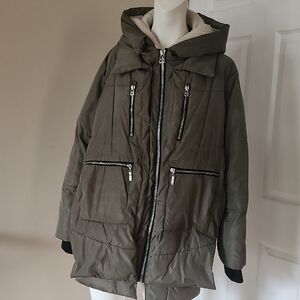 Ci Sono Olive Green and Orange Outerwear Jacket